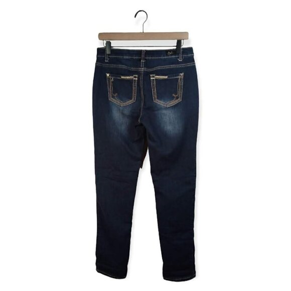 EARL Jeans Mid-Rise Dark Wash Straight Leg Size 6 - Picture 2 of 4